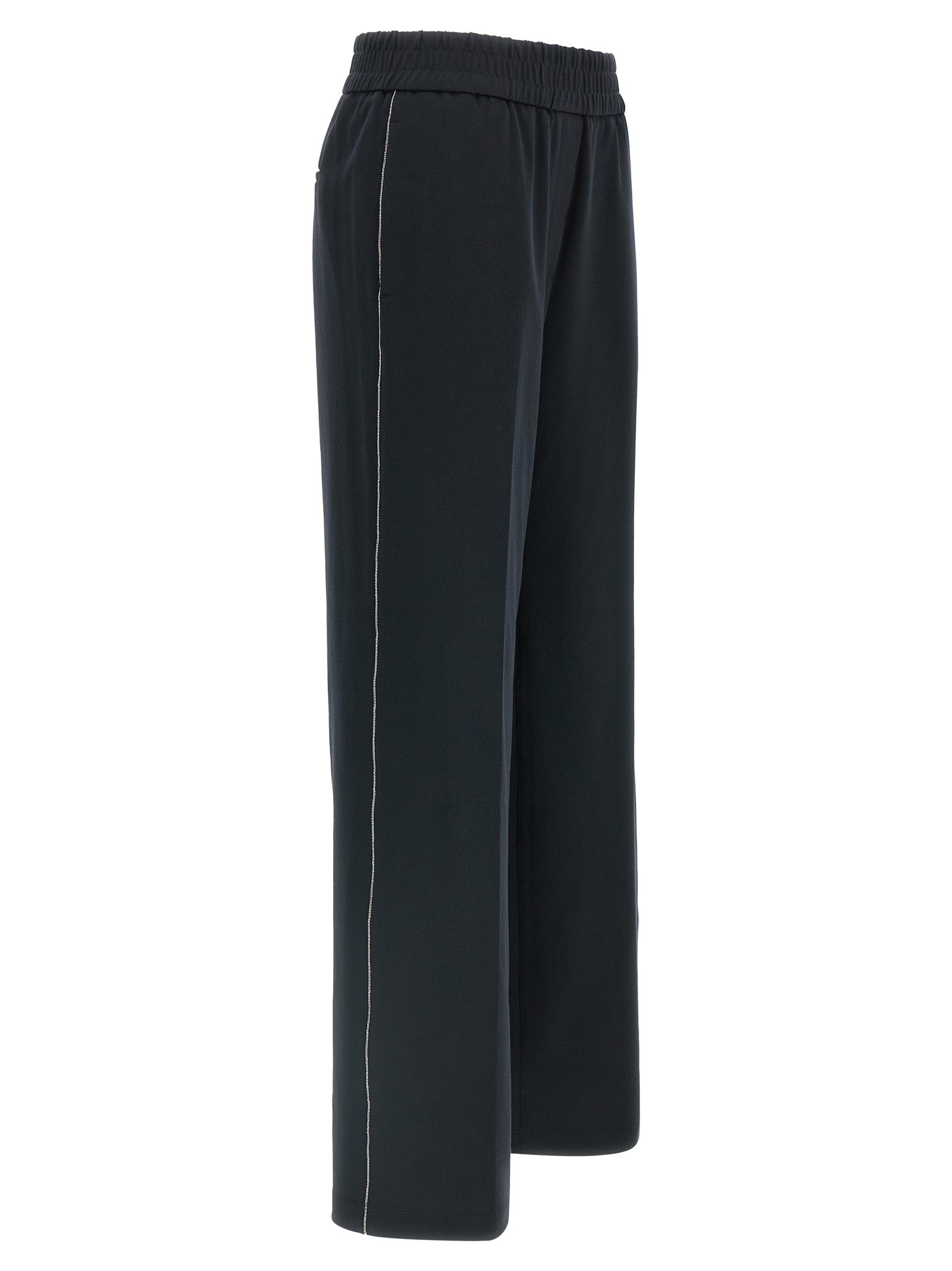 Casual Pants by Peserico for women in polyester cotton blue features an sartorial straight-leg & wide and long with a cut for a sartorial finish.