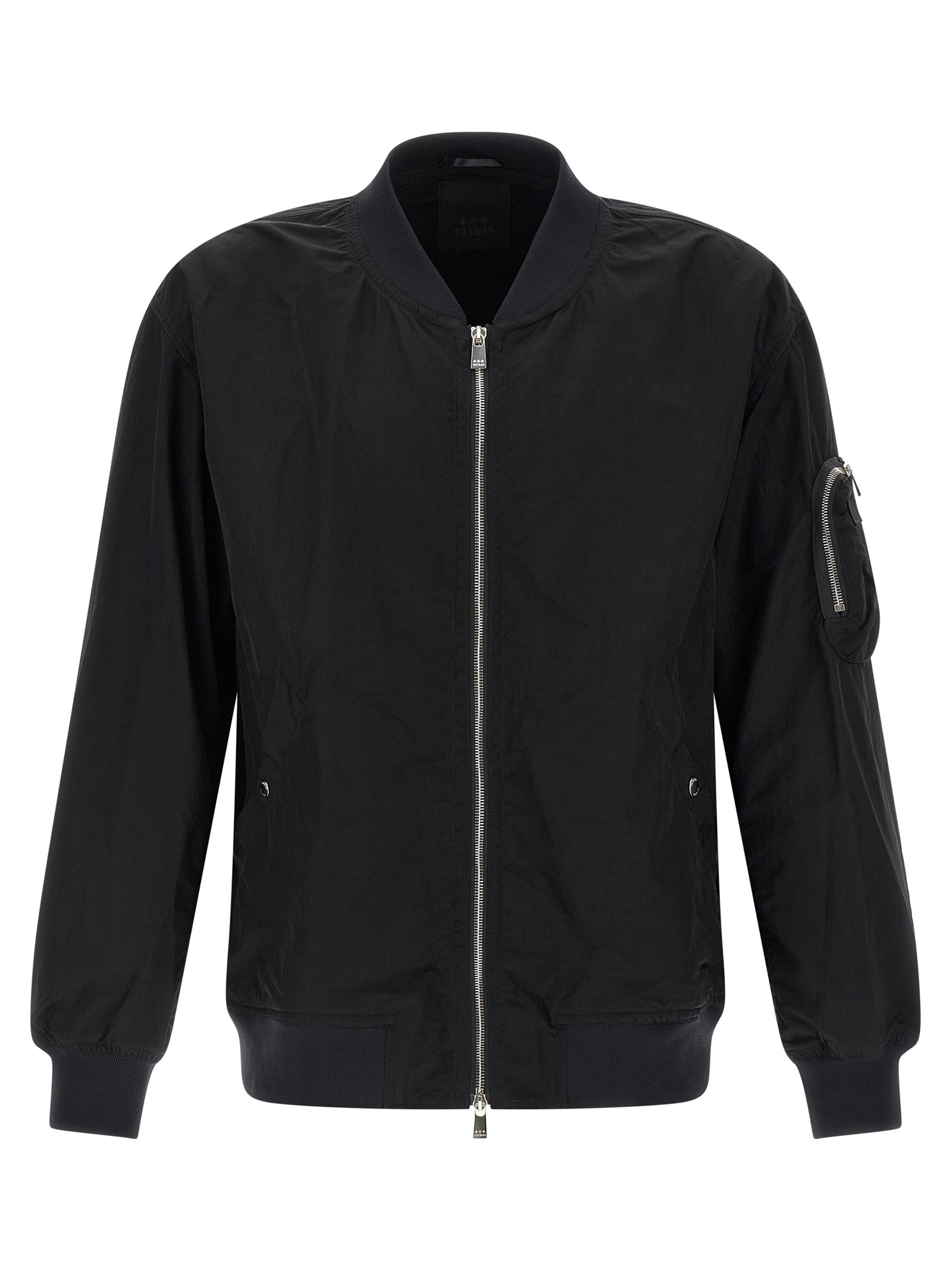 Bomber Jacket by Tatras for men in nylon fabric black features a city-ready silhouette, detailed with and a city-ready high-neck neckline.