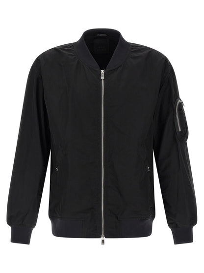 Bomber Jacket by Tatras for men in nylon fabric black features a city-ready silhouette, detailed with and a city-ready high-neck neckline.
