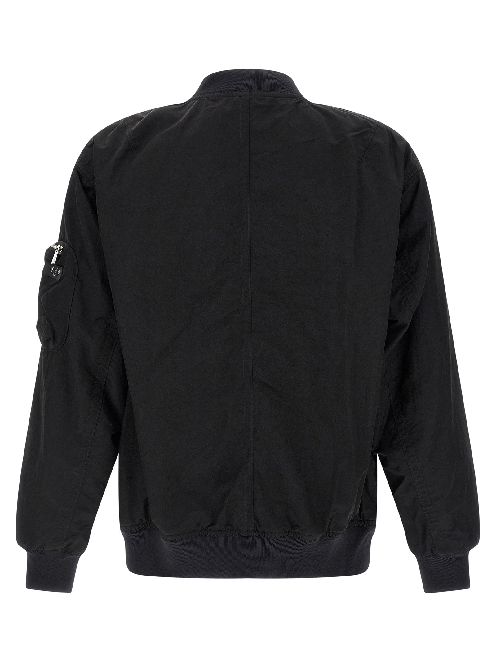 Bomber Jacket by Tatras for men in nylon fabric black presents a effortlessly chic silhouette, showcasing a sophisticated high-neck neckline and premium for a truly effortlessly chic finish.