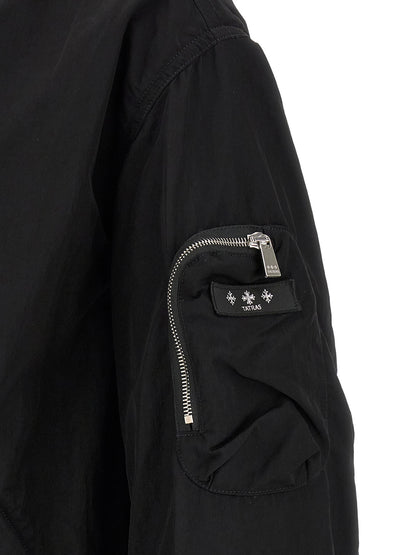 This Bomber Jacket by Tatras for men in nylon fabric black exhibits a edgy silhouette, meticulously detailed with functional and a edgy for a edgy finish.