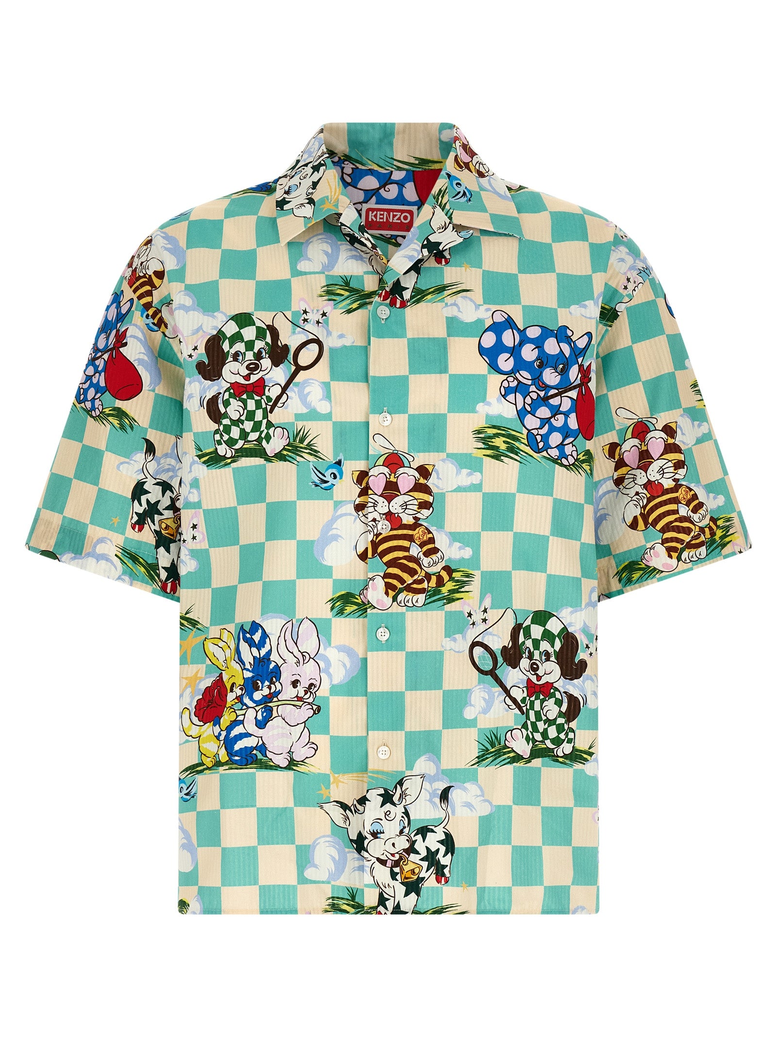 Shirt by Kenzo for men in cotton multicolor, pearl & patterned presents a discerning silhouette, showcasing a sophisticated and for a truly discerning finish.