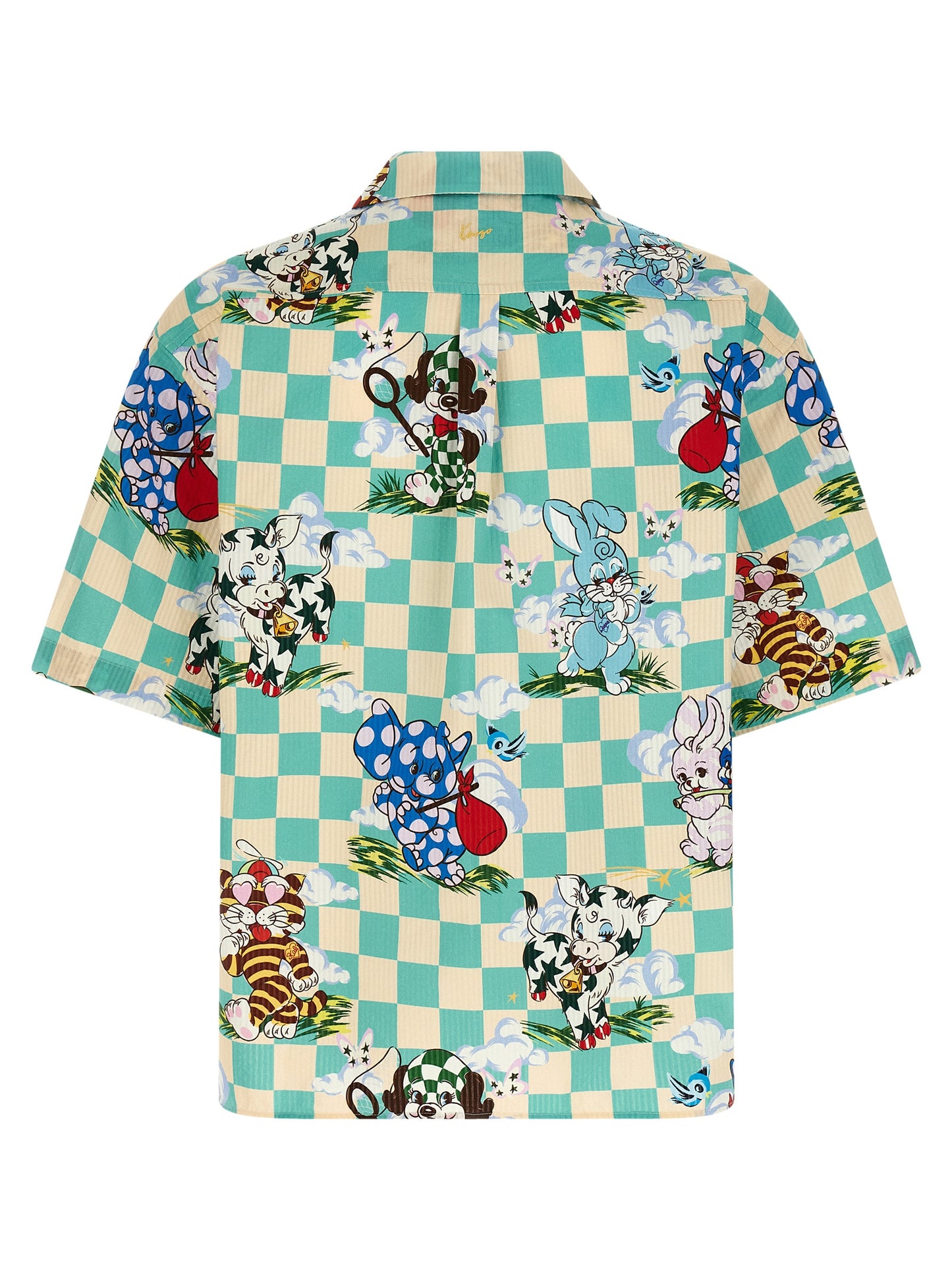 Shirt by Kenzo for men in cotton multicolor, pearl & patterned showcases a sleek silhouette, elegantly detailed with a sleek and for a sleek finish.
