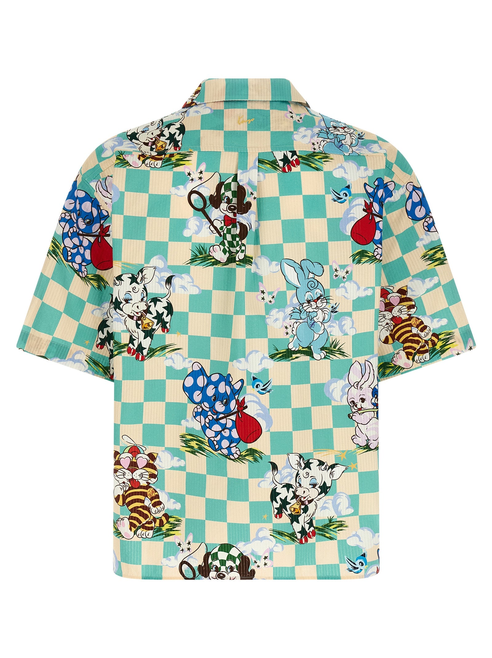 Shirt by Kenzo for men in cotton multicolor, pearl & patterned showcases a sleek silhouette, elegantly detailed with a sleek and for a sleek finish.