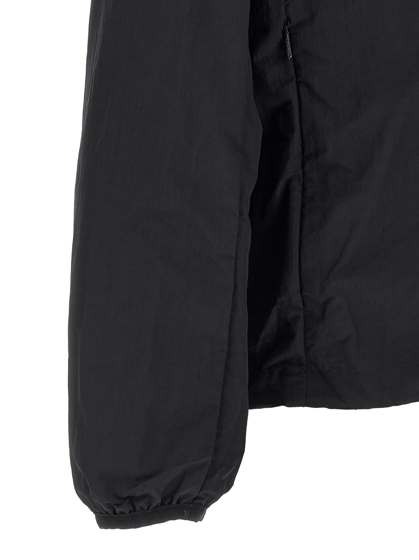 Hooded Windbreaker Jacket by Tatras for men in nylon fabric black & print features an perennial silhouette with a refined hooded neckline and perennial pockets, hooded & windproof for a sophisticated weather-resistant look.