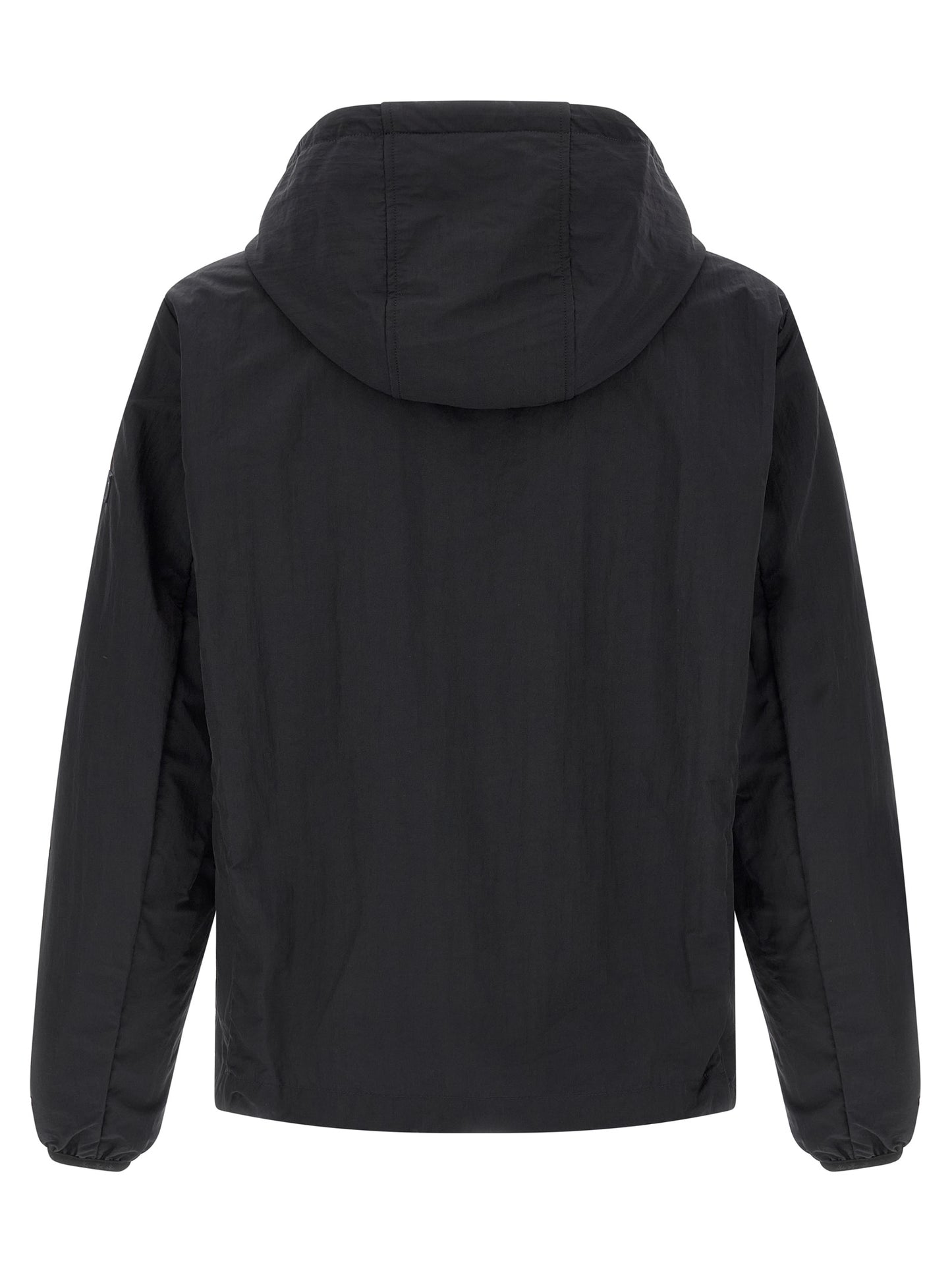 Hooded Windbreaker Jacket by Tatras for men in nylon blue & print features an magnificent silhouette, showcasing the sophisticated hooded neckline and functional pockets, hooded & windproof for a premium, magnificent look.