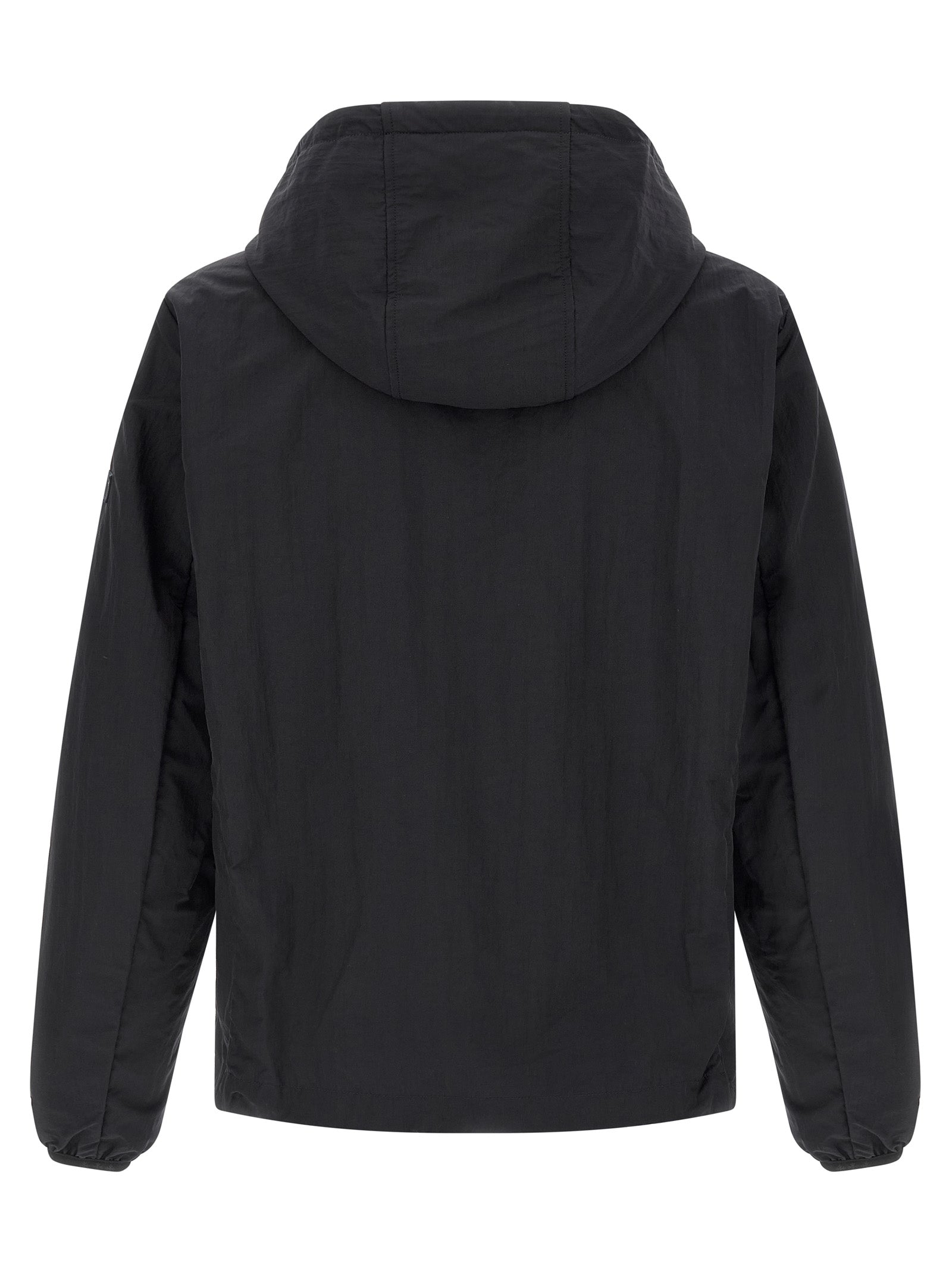 Hooded Windbreaker Jacket by Tatras for men in nylon blue & print features an magnificent silhouette, showcasing the sophisticated hooded neckline and functional pockets, hooded & windproof for a premium, magnificent look.