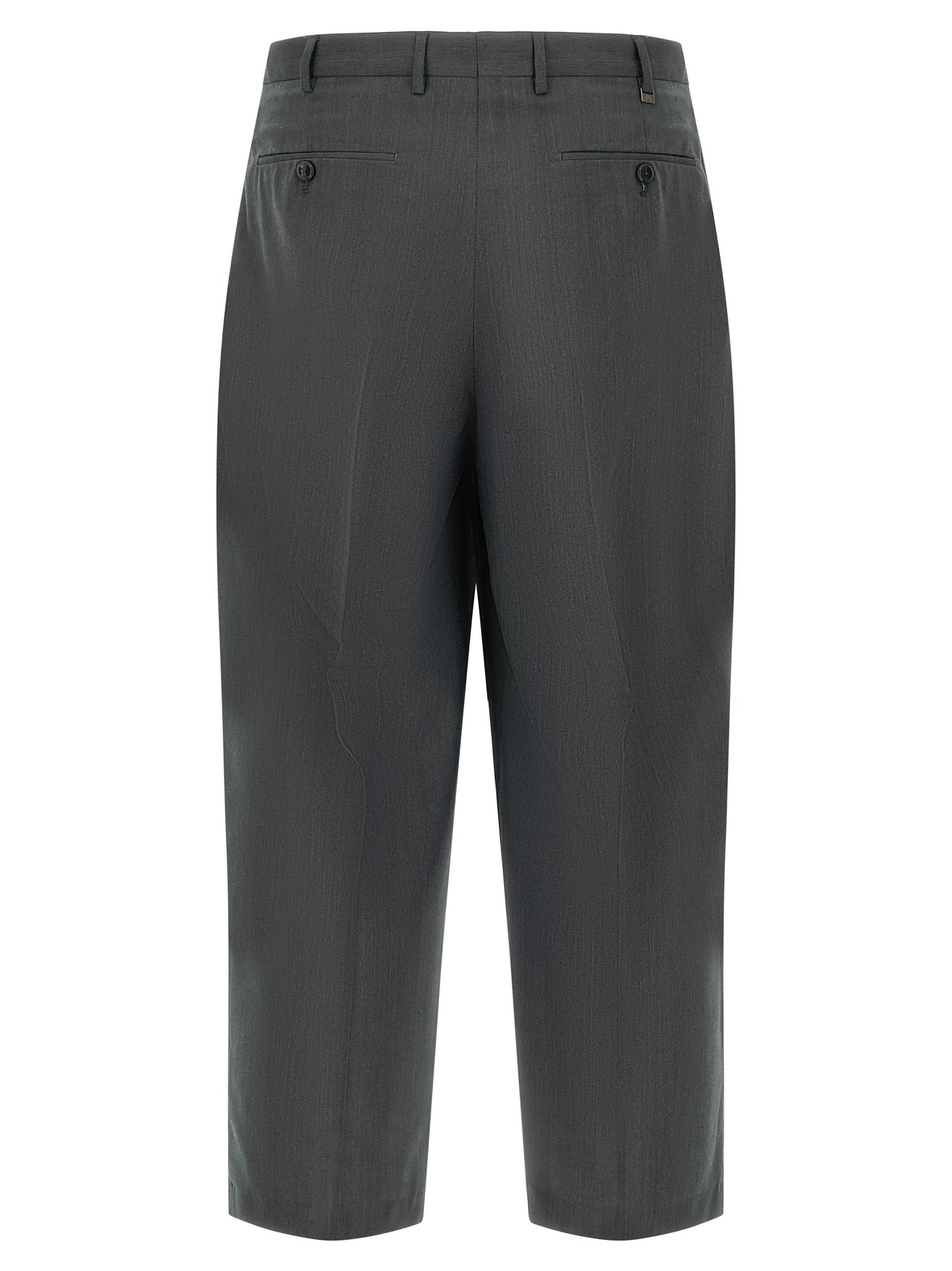 Trousers by PT Torino for men in virgin wool gray features a tailored silhouette with a tailored straight-leg, defined by its long and a sophisticated .