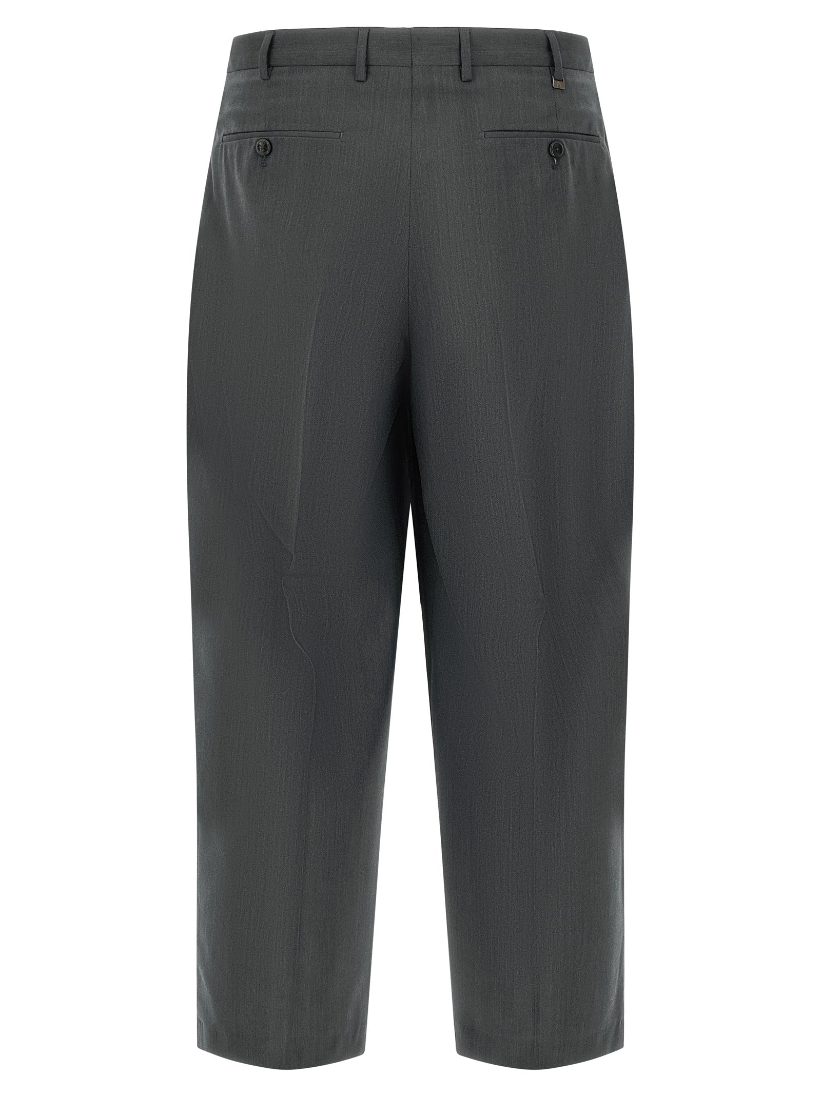 Trousers by PT Torino for men in virgin wool gray features a tailored silhouette with a tailored straight-leg, defined by its long and a sophisticated .