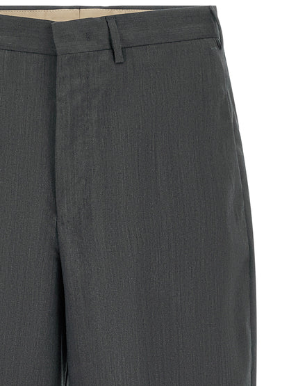 Trousers by PT Torino for men in virgin wool gray features an sartorial silhouette, showcasing a precise straight-leg and long with a sartorial for a refined look.