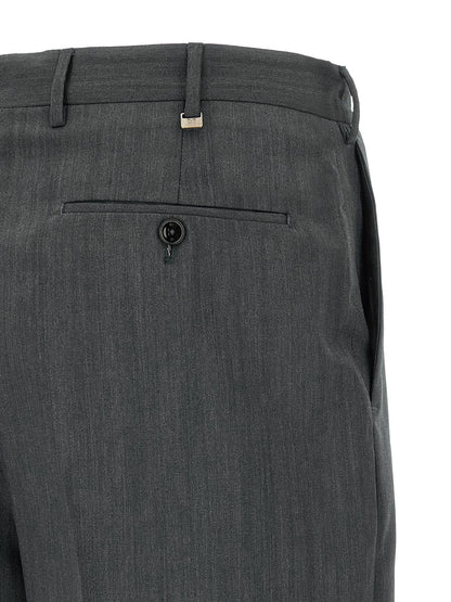 Trousers by PT Torino for men in virgin wool gray presents a smart silhouette, meticulously detailed with a smart straight-leg, a smart long, and a smart .