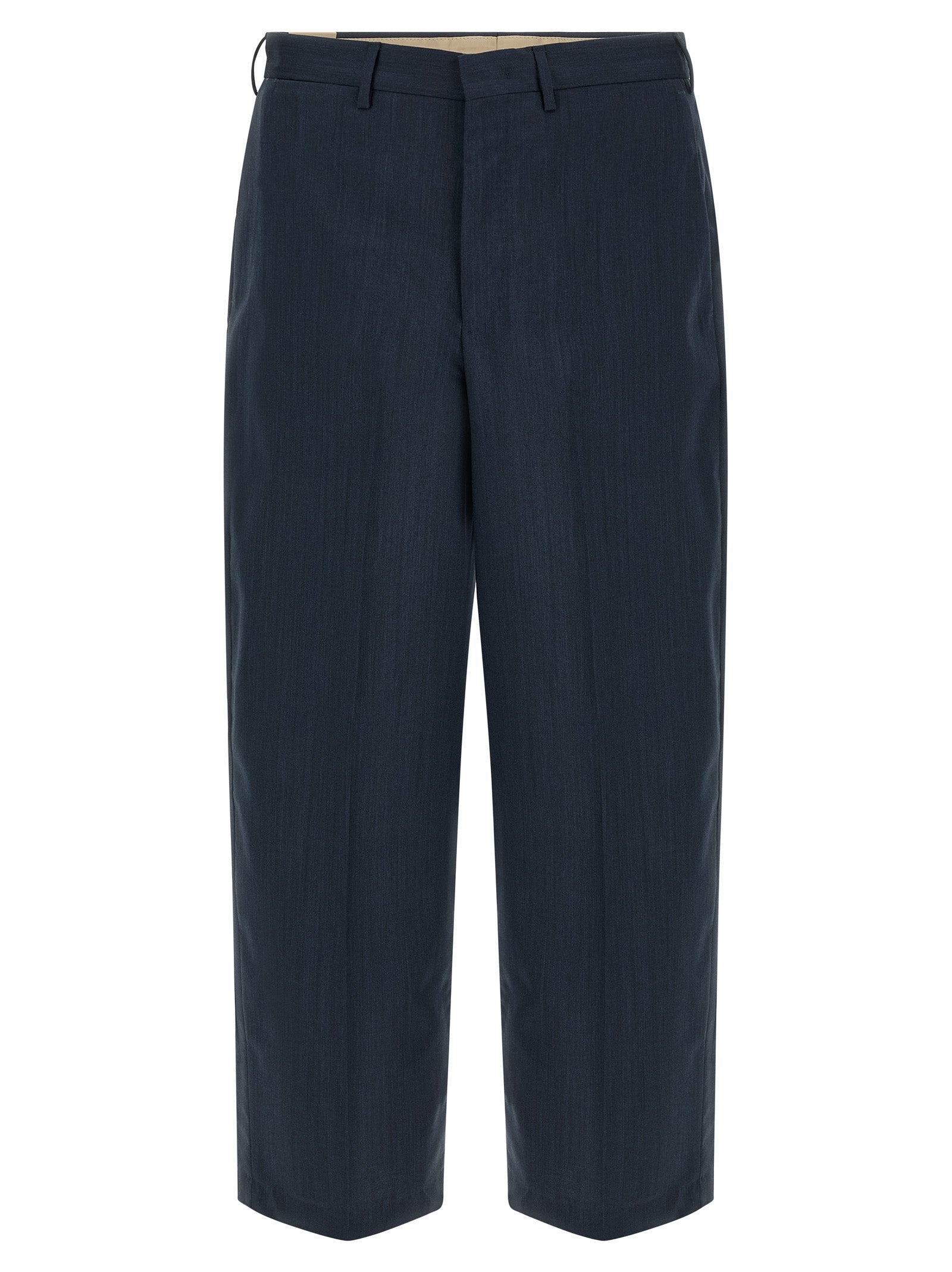 Trousers by PT Torino for men in virgin wool blue presents a perennial silhouette, meticulously tailored with a straight-leg cut, long finish, and an elegant .