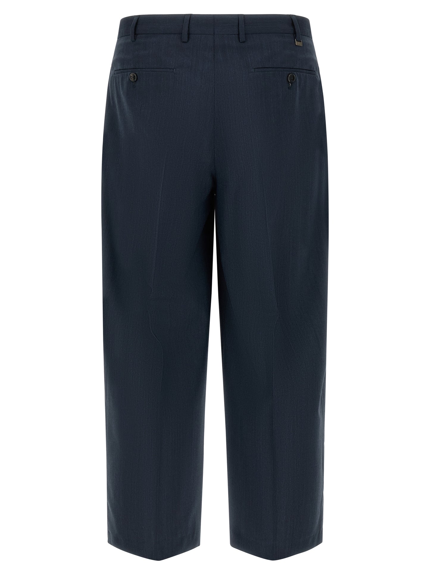 Trousers by PT Torino for men in virgin wool blue features an on trend silhouette, showcasing a sophisticated straight-leg with a long and for an on trend finish.