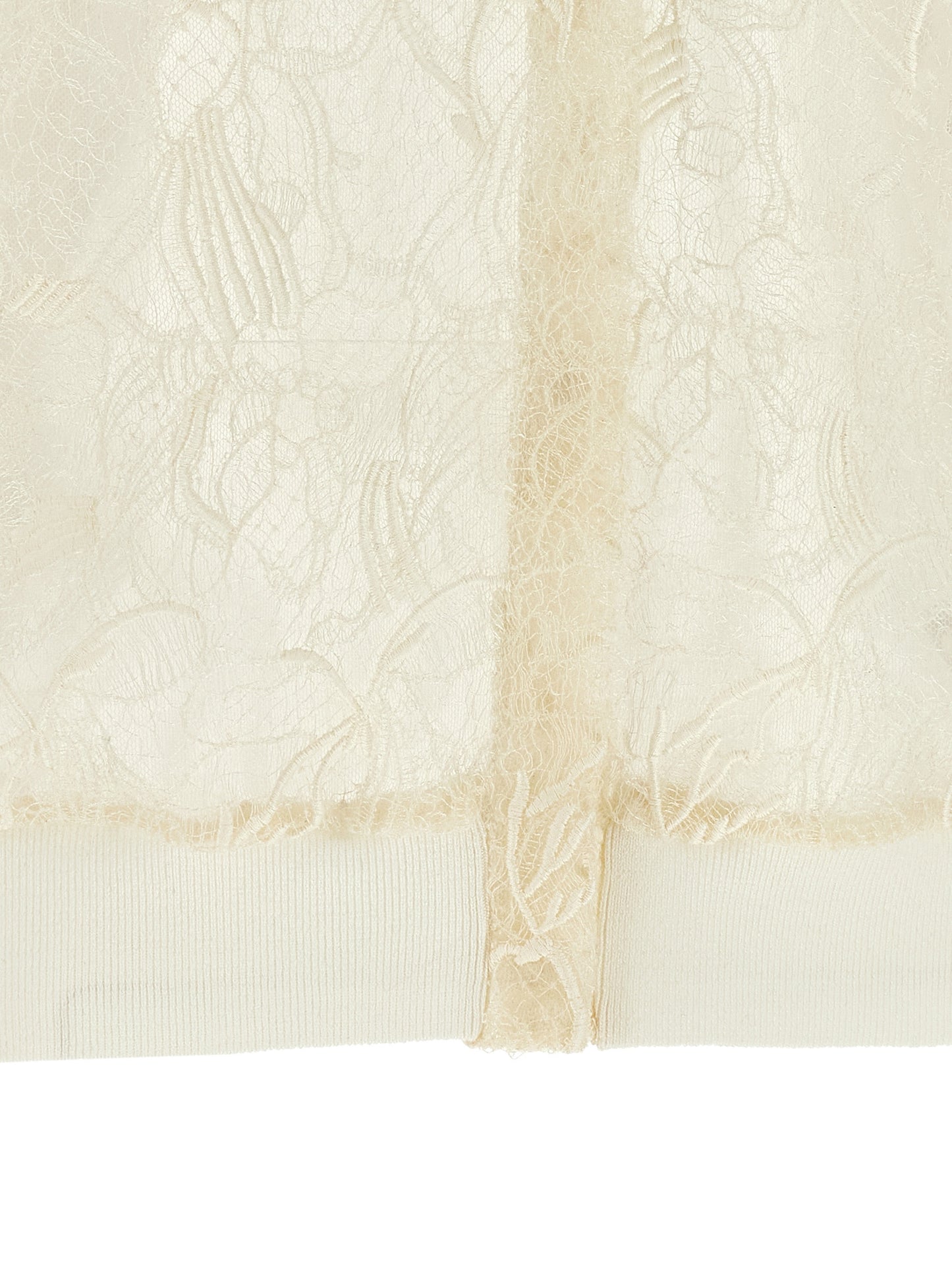Cardigan by Fabiana Filippi for women in cotton & silk beige & transparent features a dramatic silhouette, showcasing a sophisticated and dramatic detail for a timeless, premium look.
