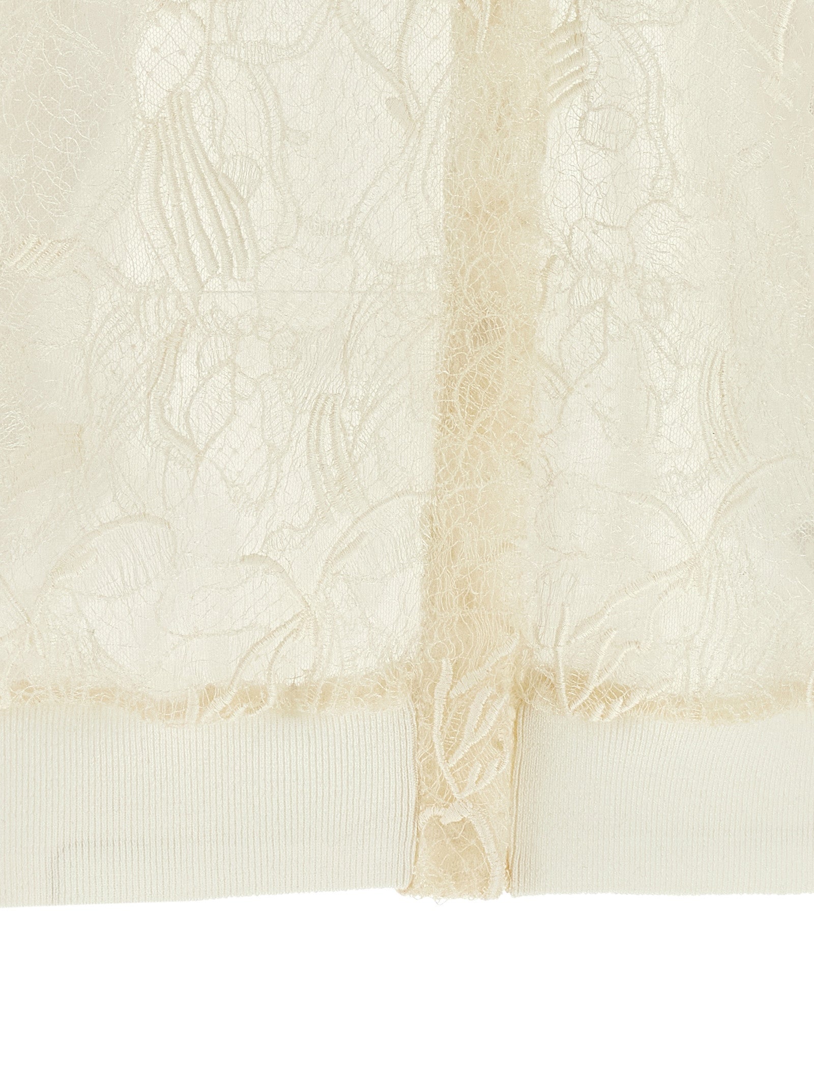 Cardigan by Fabiana Filippi for women in cotton & silk beige & transparent features a dramatic silhouette, showcasing a sophisticated and dramatic detail for a timeless, premium look.