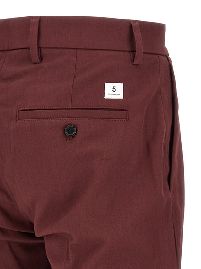 Chinos Pants by Department 5 for men in cotton multicolor & red features a modern silhouette, showcasing a modern straight-leg & regular-fit with a long and for a refined finish.