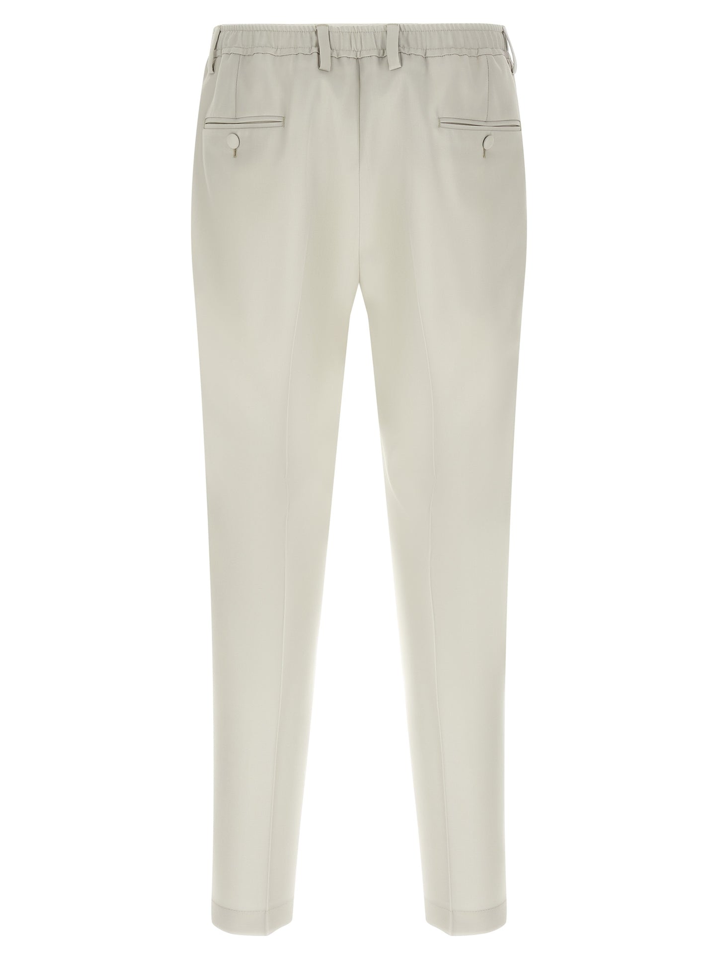 Trousers by Dolce & Gabbana for men in virgin wool beige presents a smart silhouette, meticulously detailed with a smart straight-leg, a smart long, and a smart .