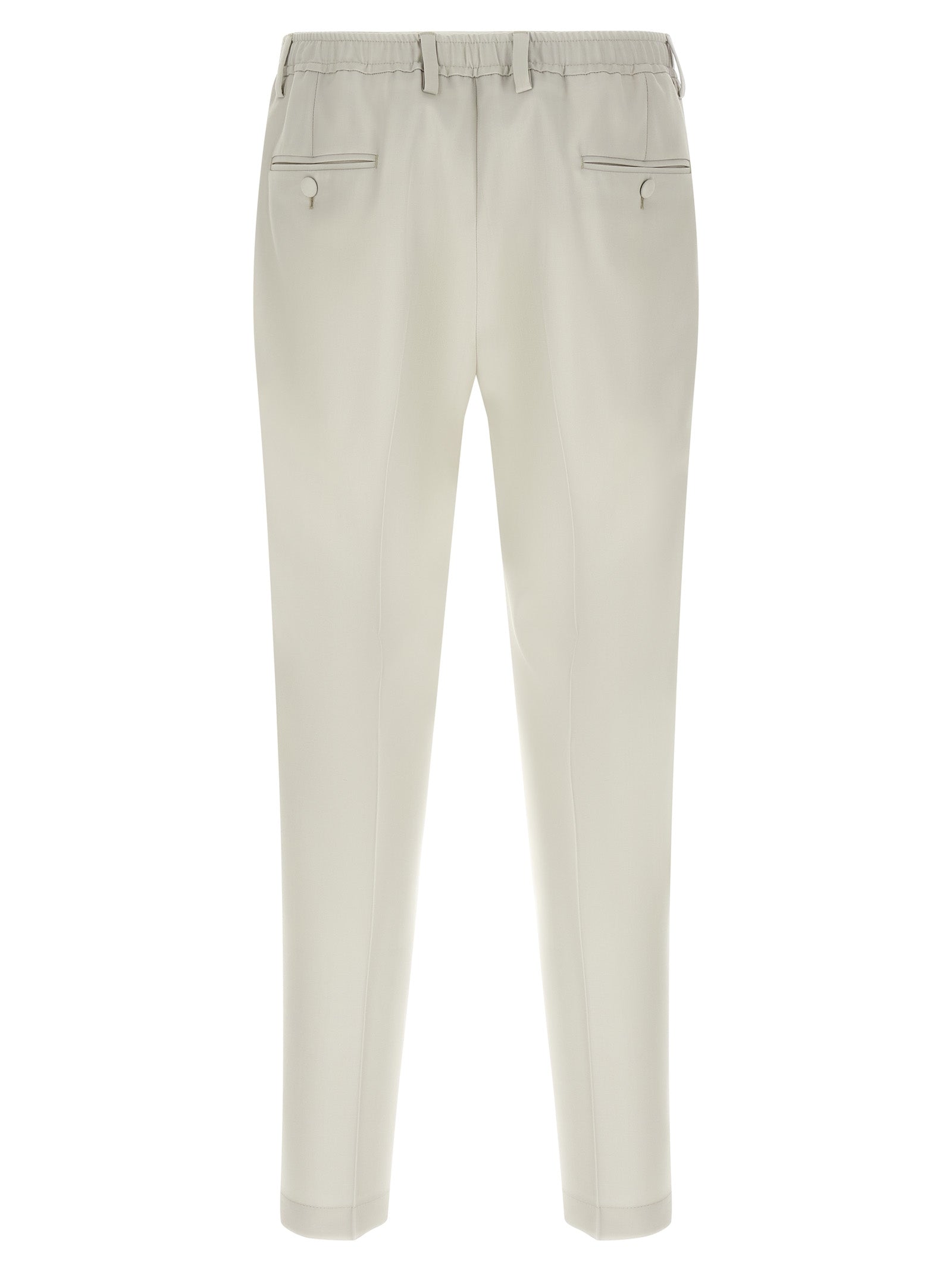 Trousers by Dolce & Gabbana for men in virgin wool beige presents a smart silhouette, meticulously detailed with a smart straight-leg, a smart long, and a smart .