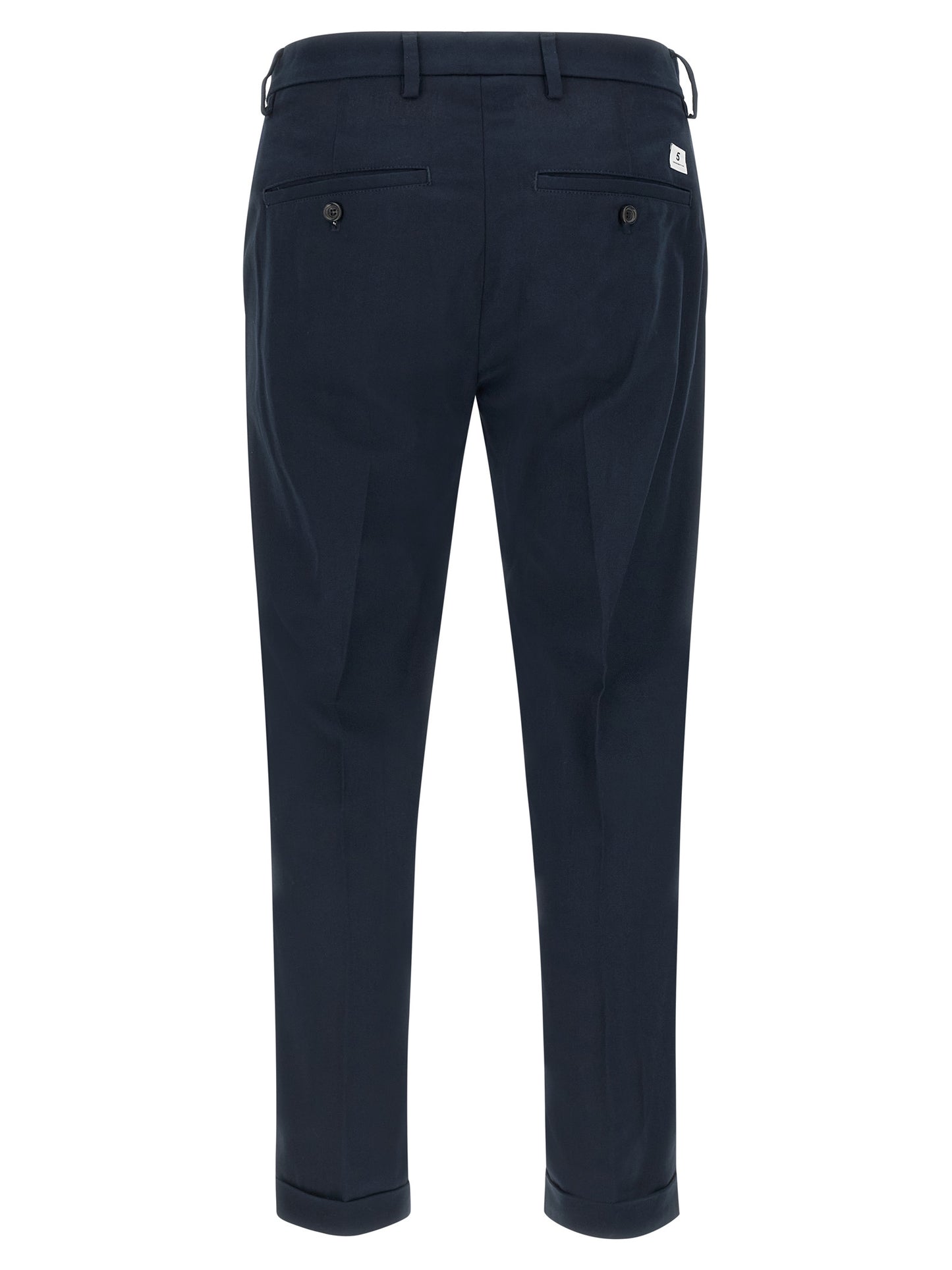 Chinos Pants by Department 5 for men in cotton blue presents a sartorial luxe silhouette, showcasing a sophisticated straight-leg & regular-fit with a long and for a premium, sartorial luxe finish.
