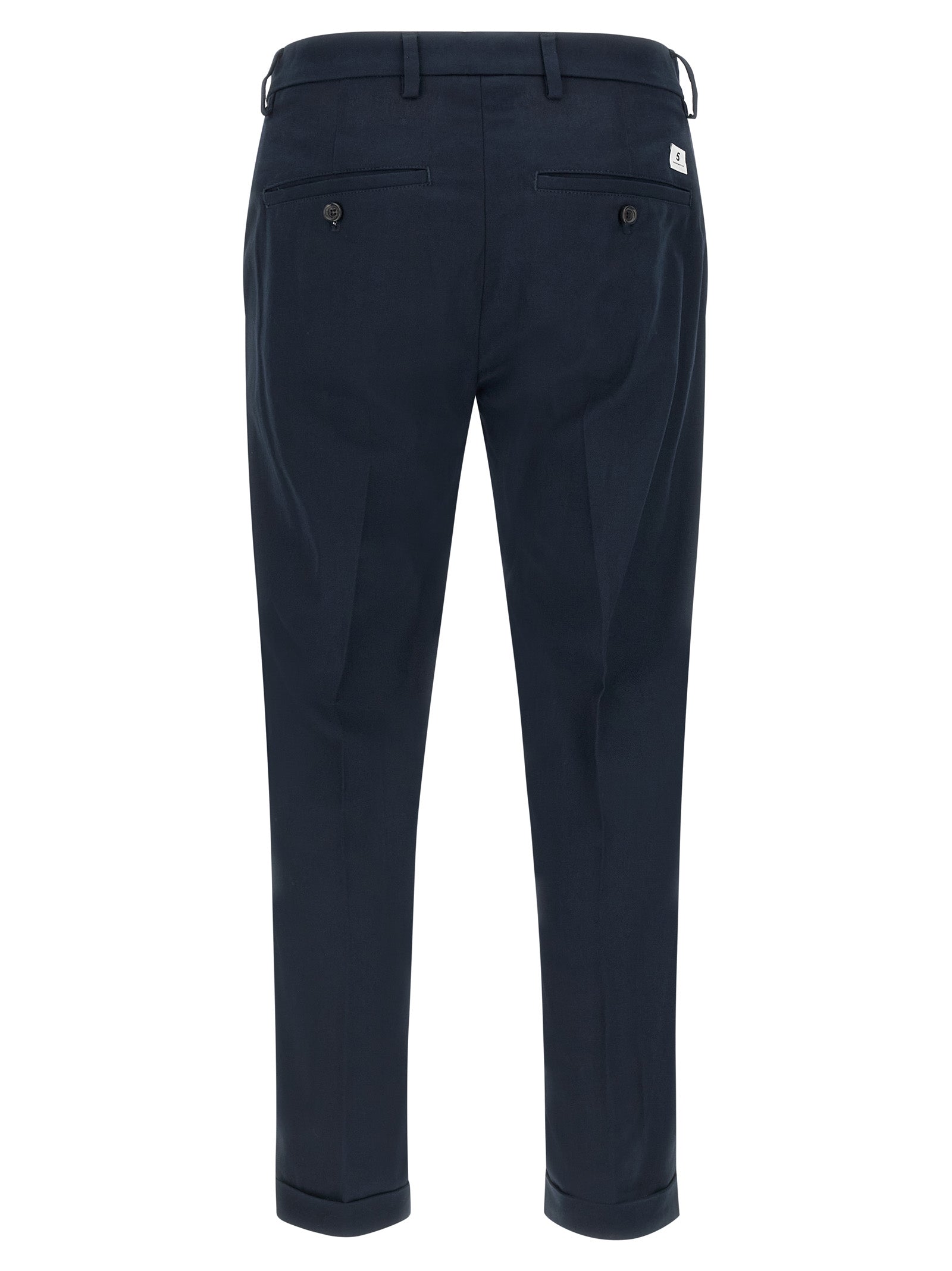 Chinos Pants by Department 5 for men in cotton blue presents a sartorial luxe silhouette, showcasing a sophisticated straight-leg & regular-fit with a long and for a premium, sartorial luxe finish.