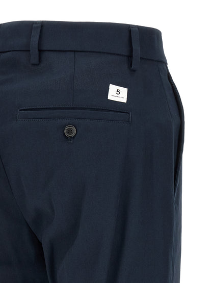 Chinos Pants by Department 5 for men in cotton blue features an sharp straight-leg & regular-fit and long with a , highlighting a sharp silhouette for a sophisticated look.