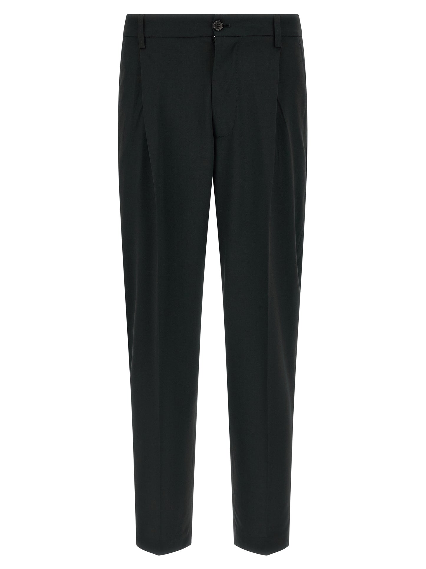 Casual Pants by Department 5 for men in stretch polyester & viscose black & signature features a polished silhouette with a polished wide, reaching a polished long and finished with a polished .