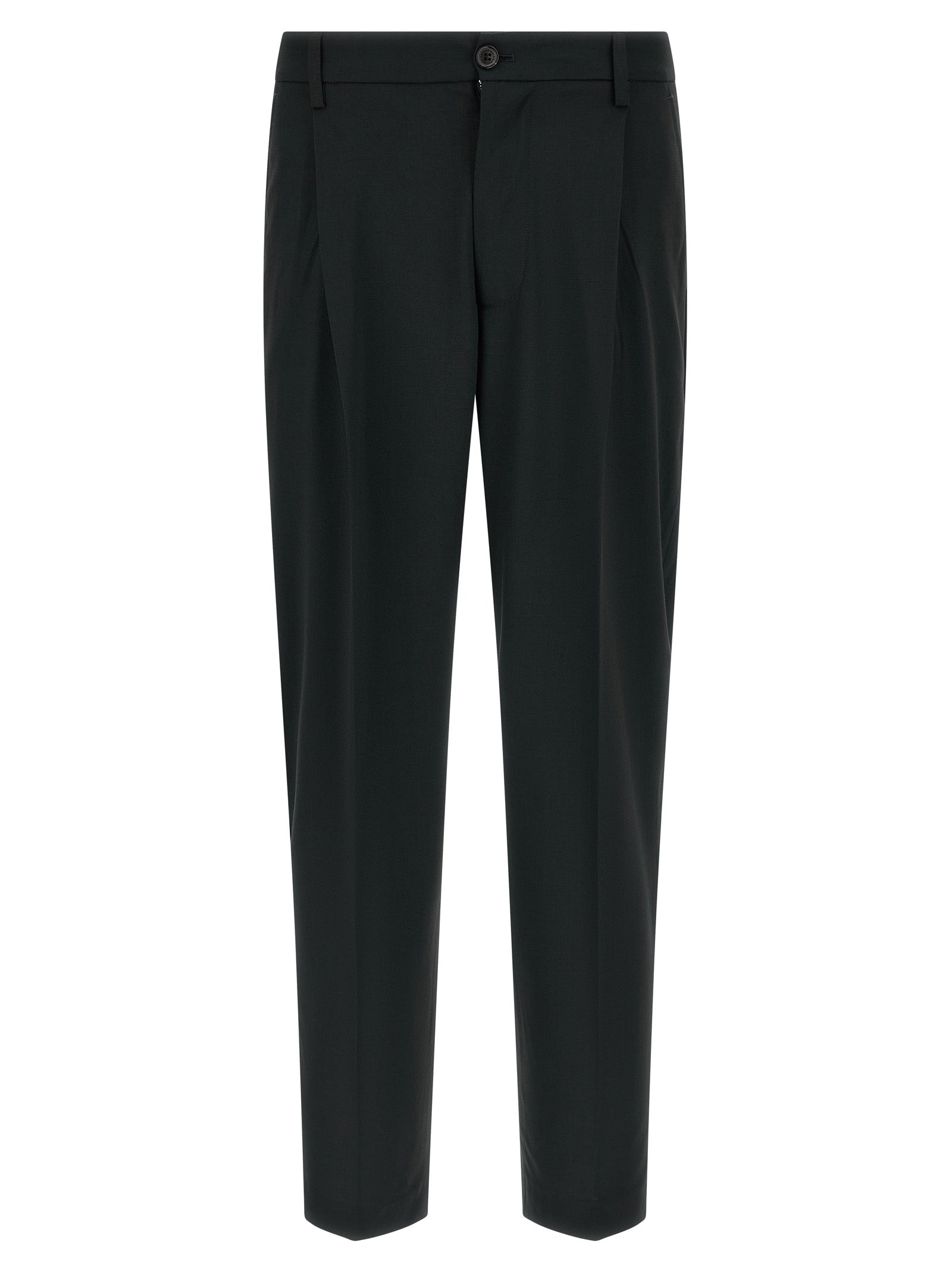 Casual Pants by Department 5 for men in stretch polyester & viscose black & signature features a polished silhouette with a polished wide, reaching a polished long and finished with a polished .