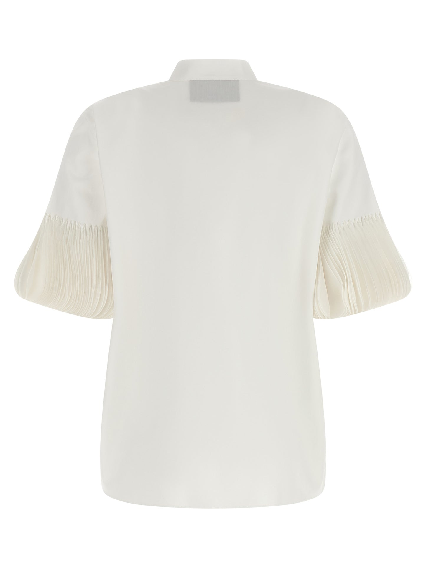 Blouse by Valentino Garavani for women in cotton white & patterned presents a discerning silhouette, showcasing a sophisticated mandarin neckline and for a truly discerning finish.