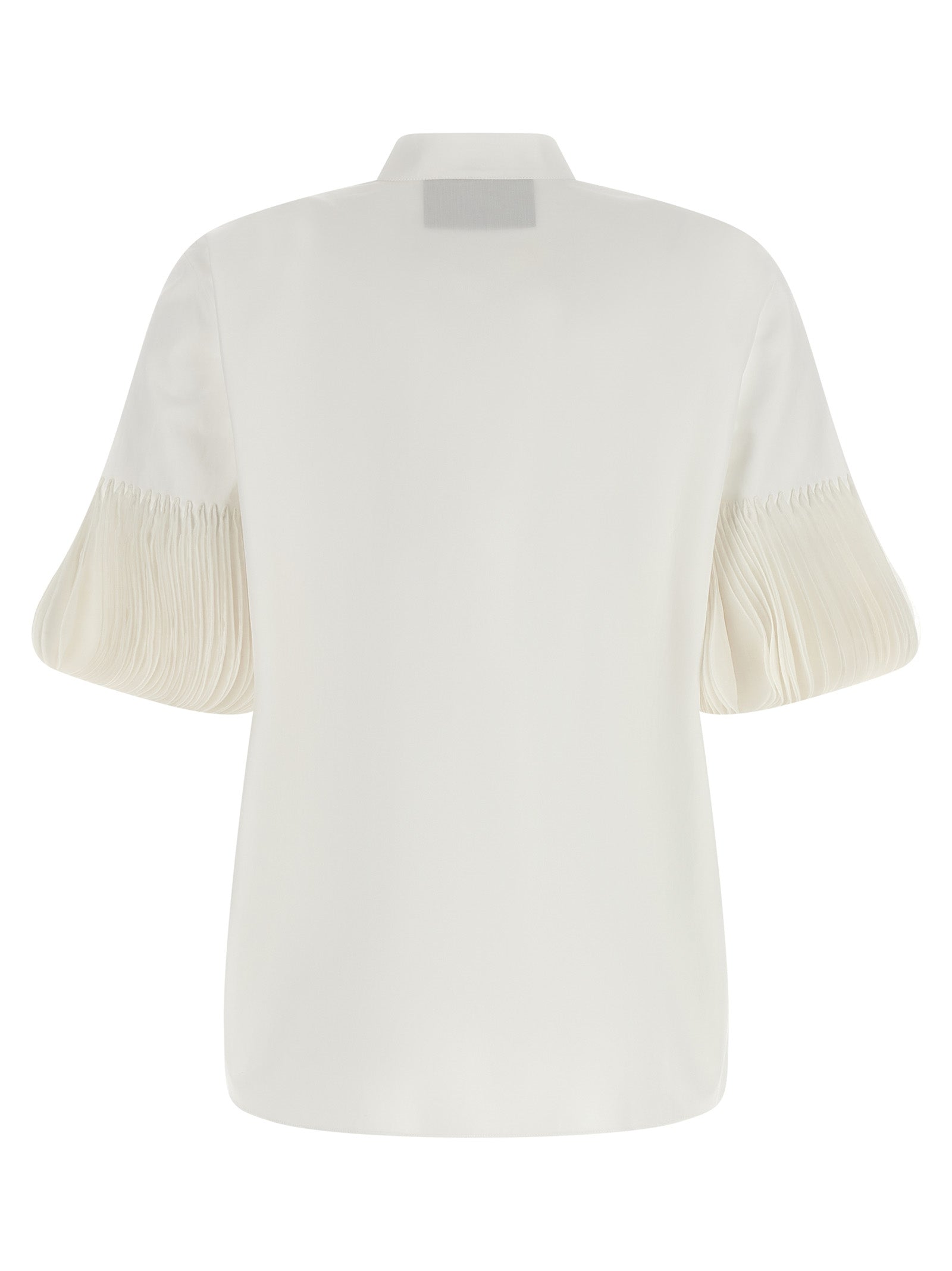 Blouse by Valentino Garavani for women in cotton white & patterned presents a discerning silhouette, showcasing a sophisticated mandarin neckline and for a truly discerning finish.