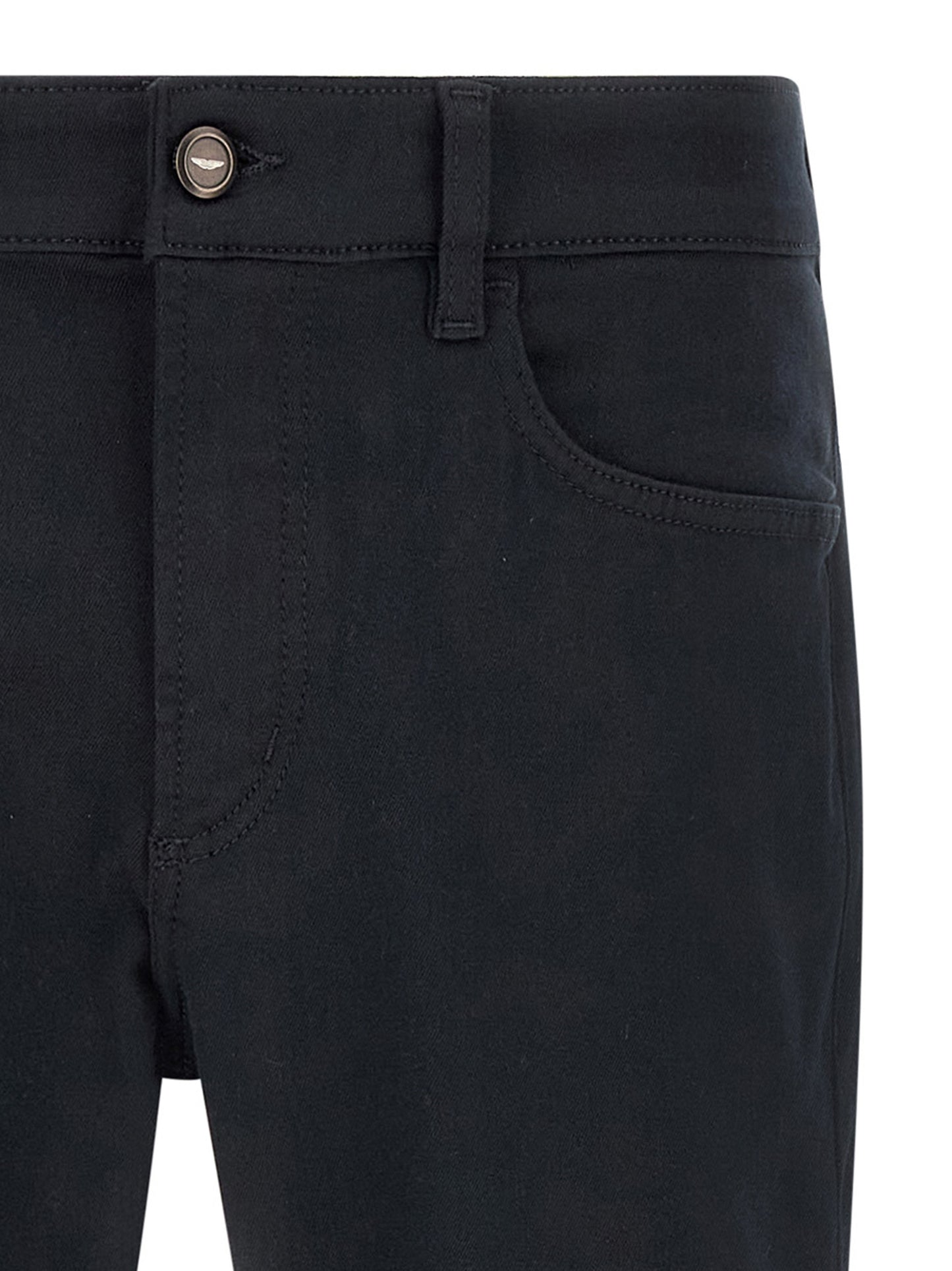 Jeans by Hugo Boss for men in stretch polyester denim blue presents a tailored silhouette, showcasing a tailored straight-leg & regular-fit and long cut with a refined for a truly tailored aesthetic.