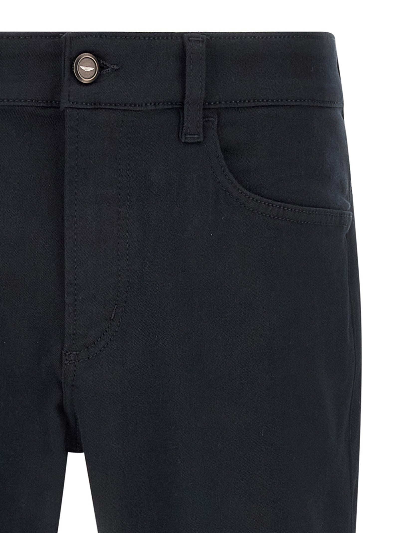 Jeans by Hugo Boss for men in stretch polyester denim blue presents a tailored silhouette, showcasing a tailored straight-leg & regular-fit and long cut with a refined for a truly tailored aesthetic.