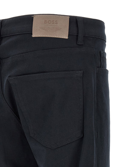 Jeans by Hugo Boss for men in stretch polyester denim blue features an sophisticated and straight-leg & regular-fit with a precise long, creating a sophisticated and sophisticated silhouette.