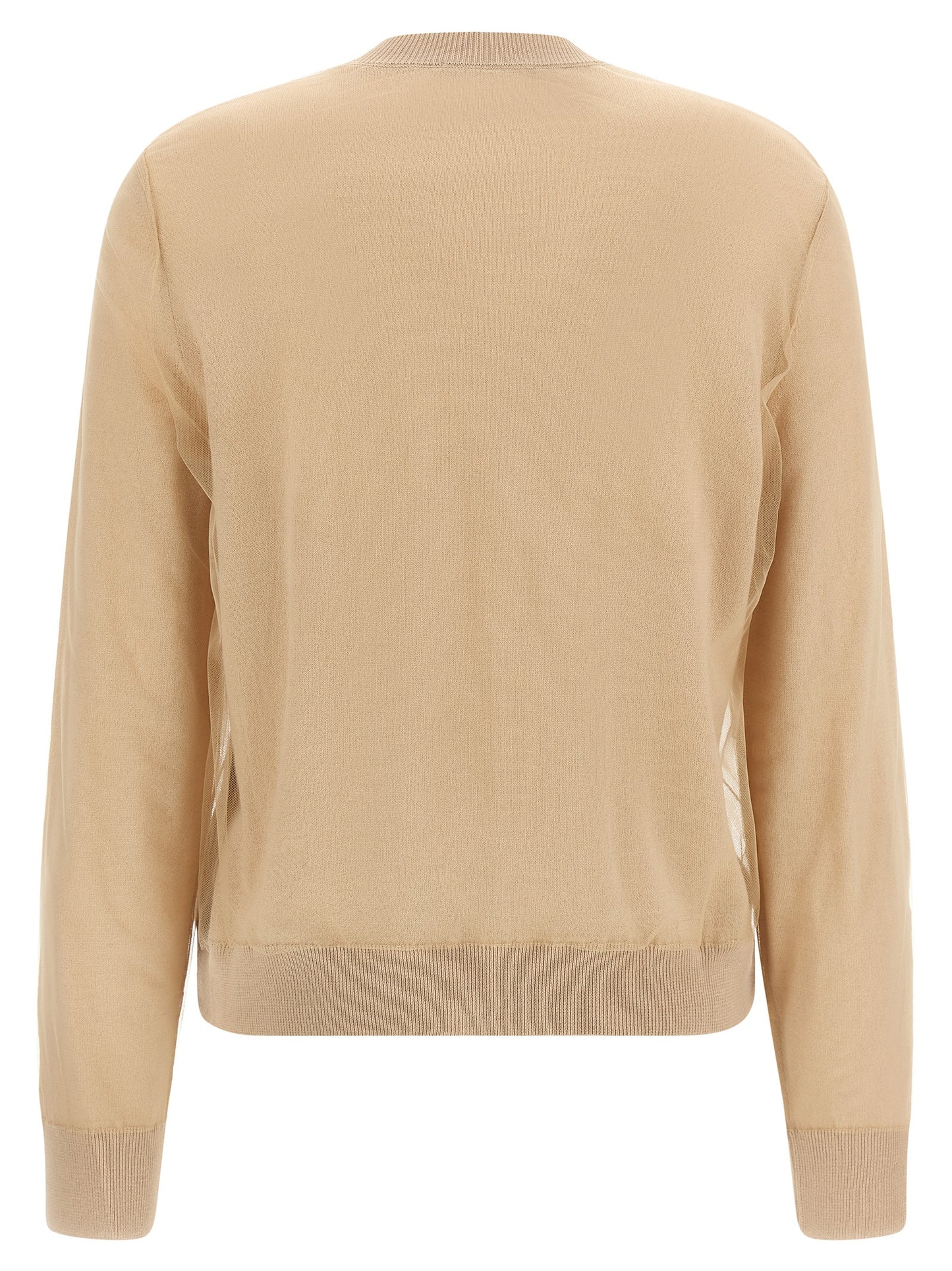 Cardigan by Fabiana Filippi for women in virgin wool & cotton brown features an crisp silhouette, showcasing a sophisticated crew neckline and detail for a truly crisp finish.