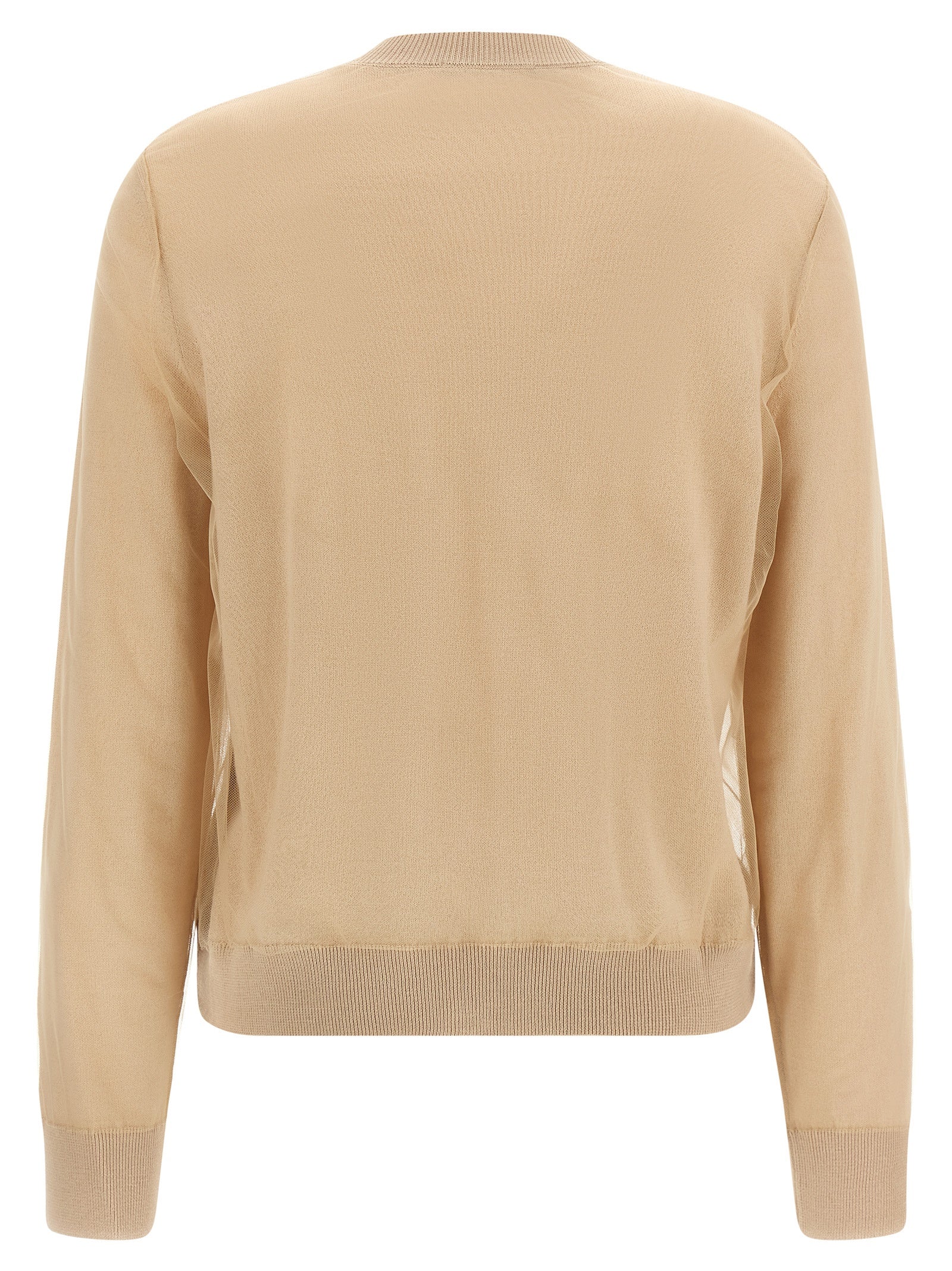 Cardigan by Fabiana Filippi for women in virgin wool & cotton brown features an crisp silhouette, showcasing a sophisticated crew neckline and detail for a truly crisp finish.