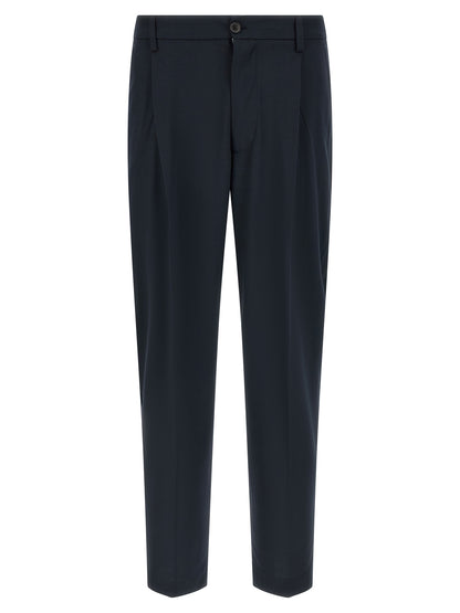 Department 5 Men's Wide Stretch Polyester & Viscose Casual Pants - Blue