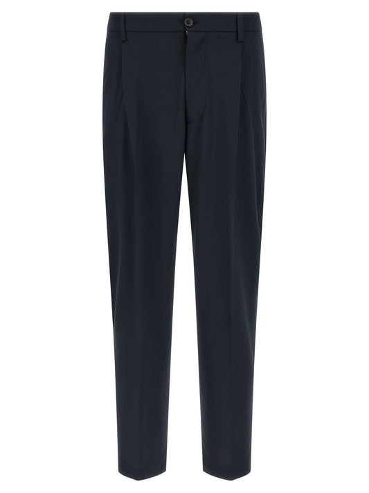 Department 5 Men's Wide Stretch Polyester & Viscose Casual Pants - Blue