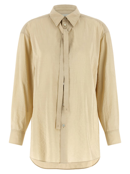 Blouse by Lemaire for women in polyamide & silk beige presents a discerning silhouette, showcasing a sophisticated shirt-collar neckline and for a truly discerning finish.