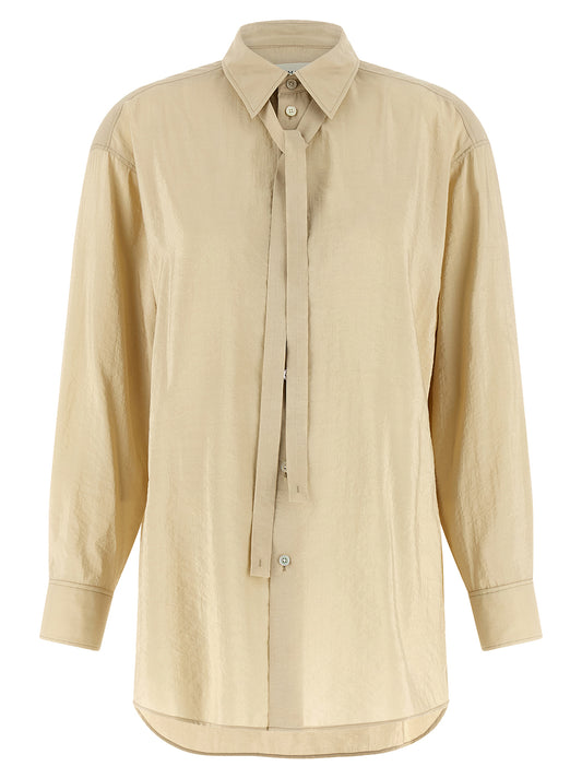 Blouse by Lemaire for women in polyamide & silk beige presents a discerning silhouette, showcasing a sophisticated shirt-collar neckline and for a truly discerning finish.