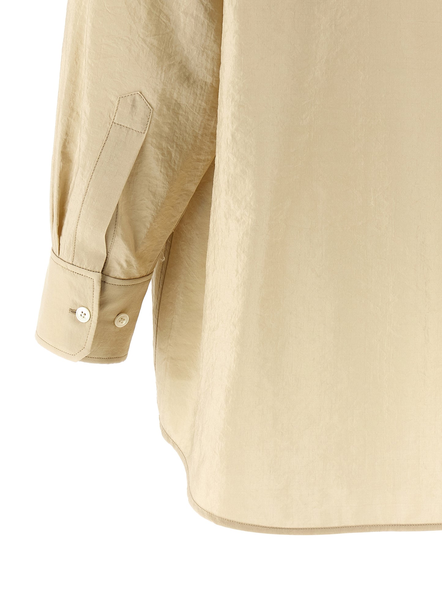 Blouse by Lemaire for women in polyamide & silk beige, featuring a nuanced and nuanced for a sophisticated finish.