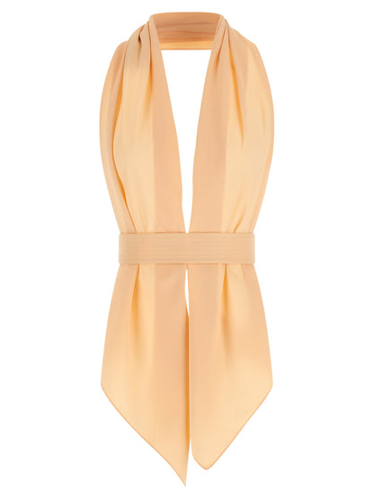 T-Shirt by Alberta Ferretti for women in viscose twill multicolor & pink features a plush silhouette, showcasing a sophisticated and sleeveless for a truly plush finish.