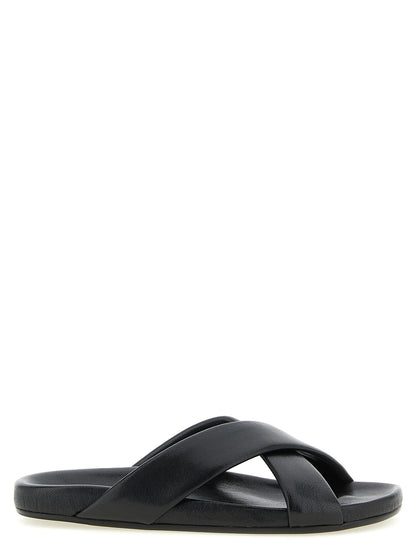 Saint Laurent Men's Lamb Leather Flat Shoes - Black
