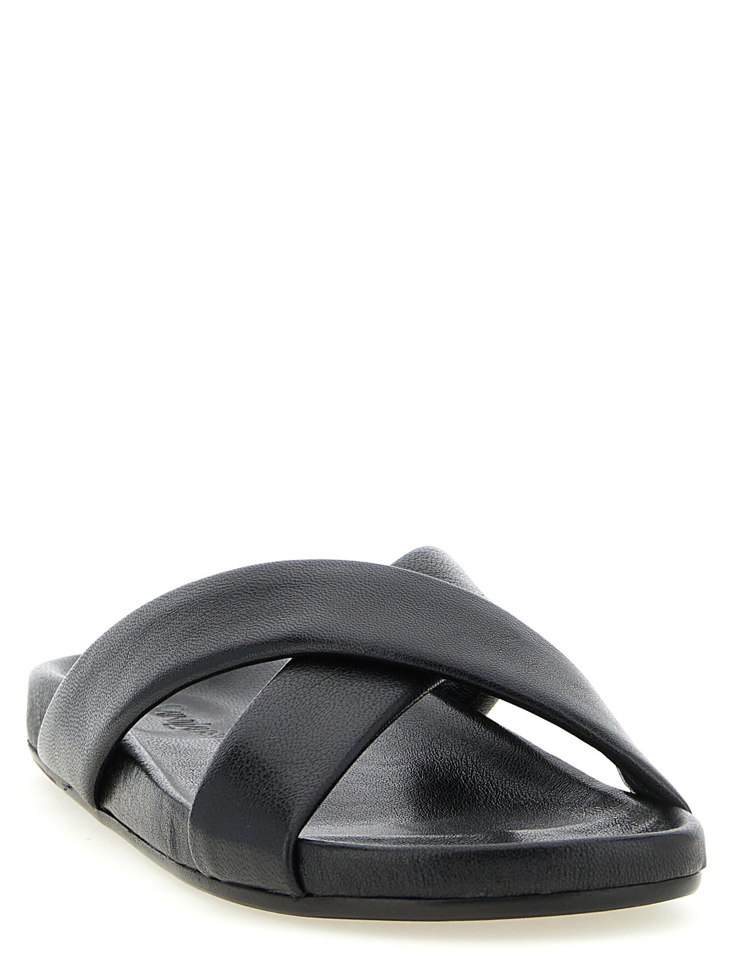 Saint Laurent Men's Lamb Leather Flat Shoes - Black