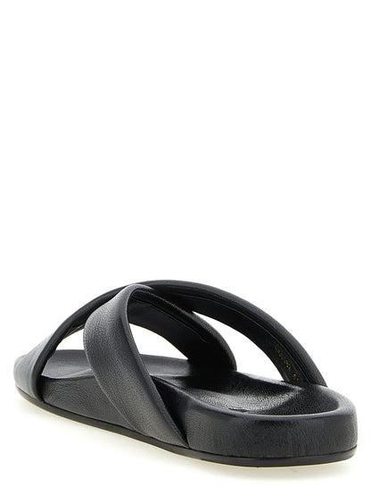 Saint Laurent Men's Lamb Leather Flat Shoes - Black
