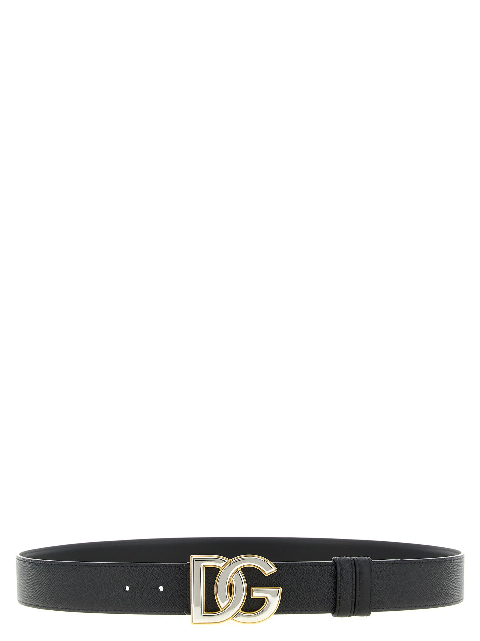 Belt by Dolce & Gabbana for men in bos taurus calfskin leather black, palladium & signature features a artisanal-chic design, artfully capturing the essence of the Bos Taurus Calfskin Leather Belt with a artisanal-chic finish.