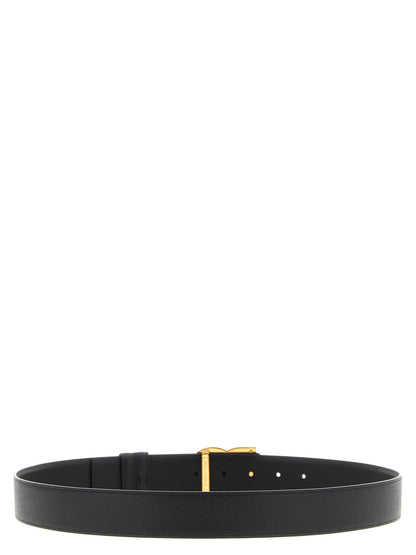 Belt by Dolce & Gabbana for men in bos taurus calfskin leather black, palladium & signature features a bohemian chic silhouette, showcasing the bohemian chic Bos Taurus Calfskin Leather Belt design with a sophisticated bohemian chic finish.