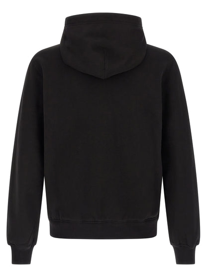 Sweatshirt Hoodie by Dolce & Gabbana for men in cotton black features an luminous silhouette, showcasing a sophisticated hooded neckline and for a truly luminous look.