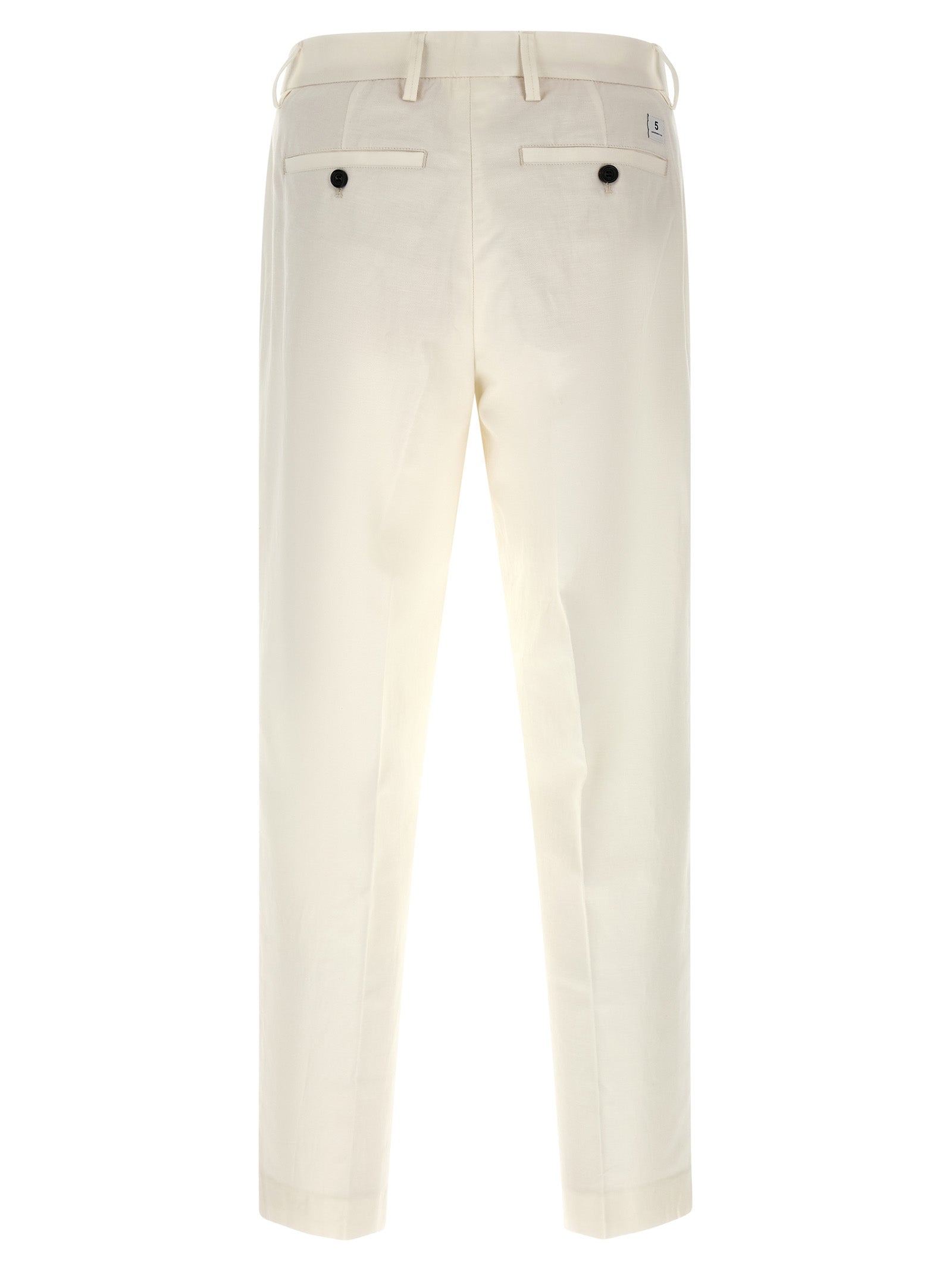 Casual Pants by Department 5 for men in stretch cotton & linen white features an sophisticated and wide with a precise long, creating a sophisticated and sophisticated silhouette.