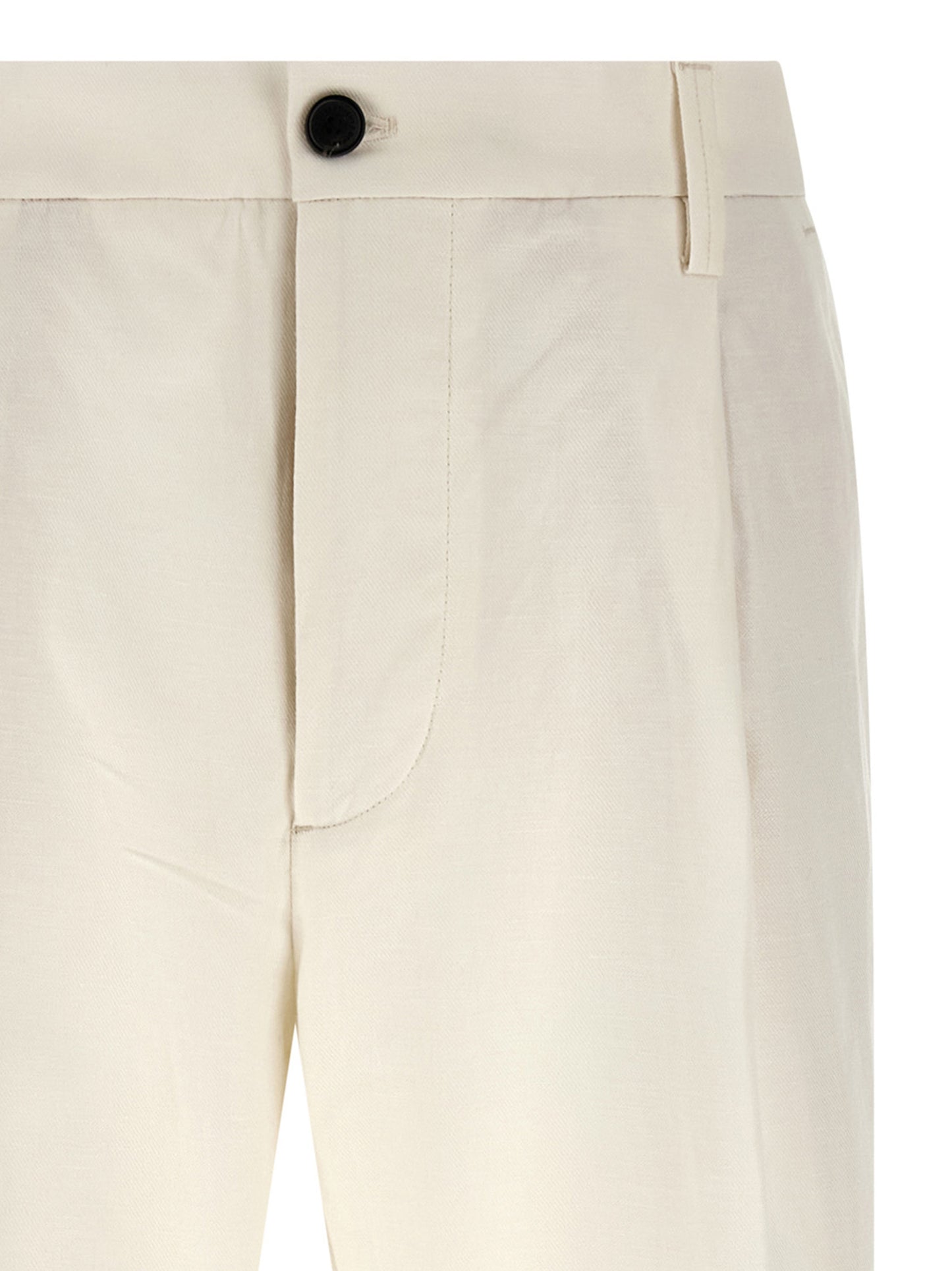 Casual Pants by Department 5 for men in stretch cotton & linen white features a polished silhouette with a polished wide, reaching a polished long and finished with a polished .