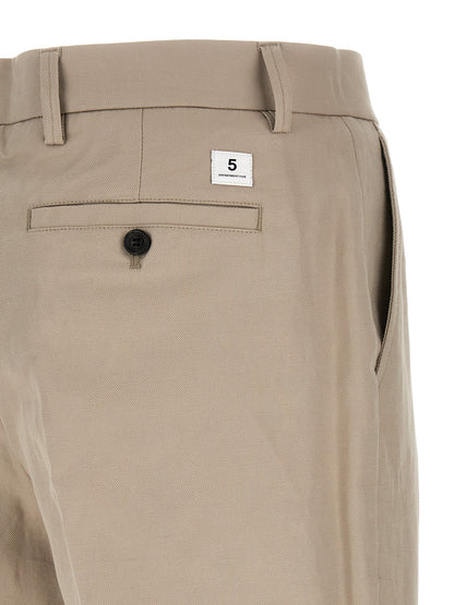 Casual Pants by Department 5 for men in cotton & linen beige features an sophisticated and wide with a precise long, creating a sophisticated and sophisticated silhouette.