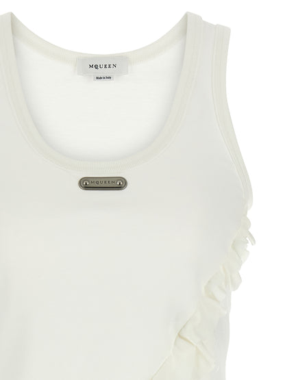 Alexander McQueen White Cotton Tank Tops